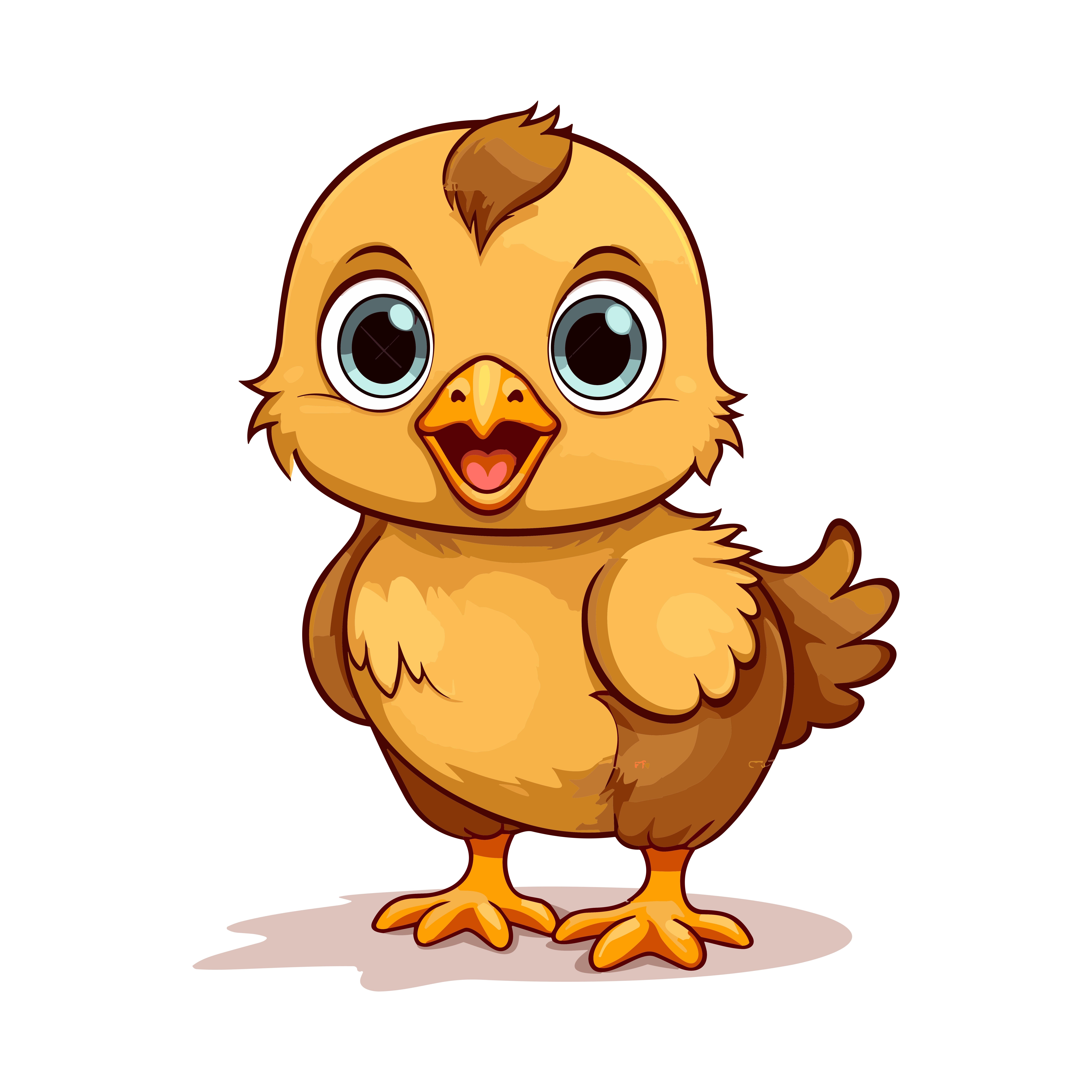 A cartoon chicken family on a road trip